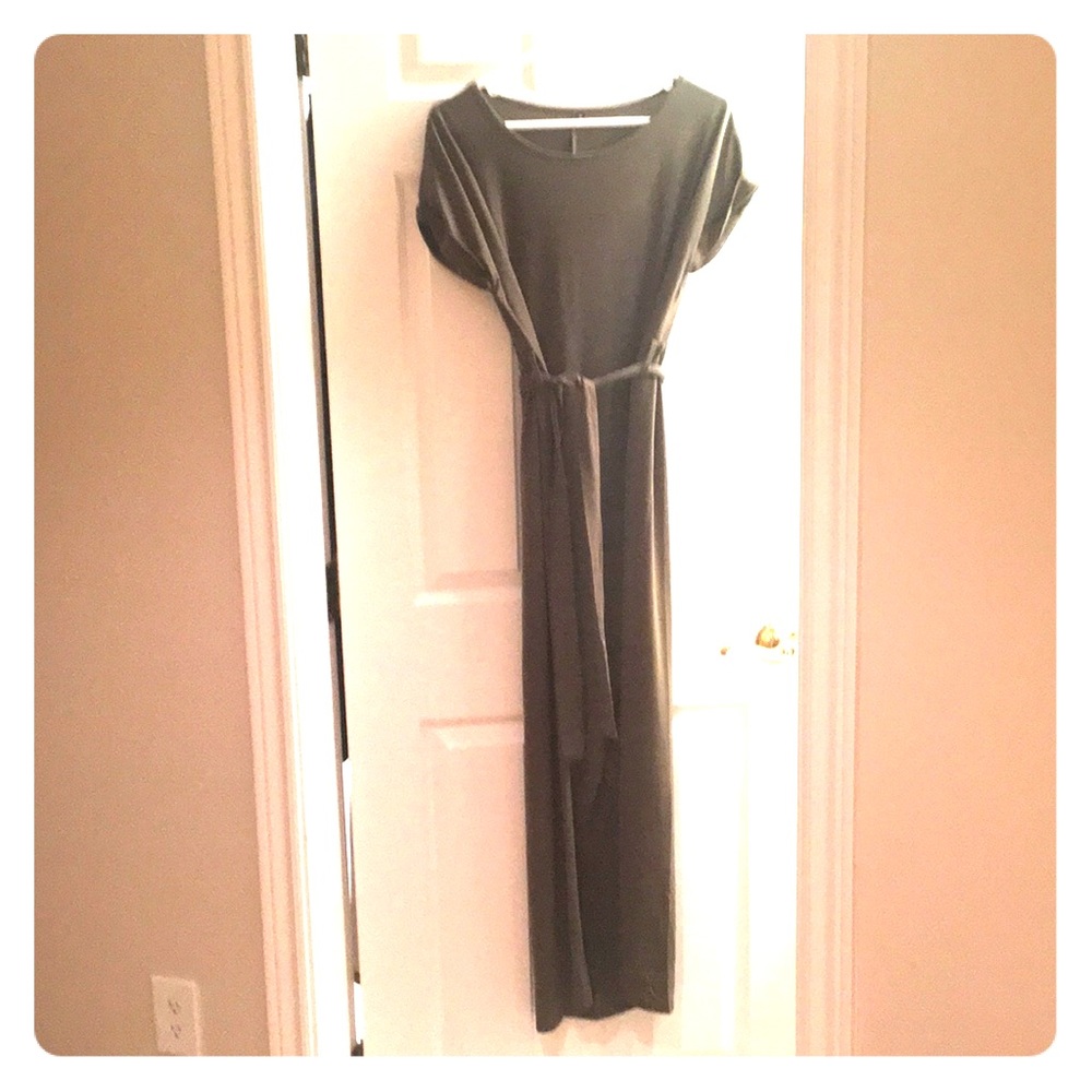 Forest green short sleeve dress